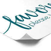 シンプルの恩恵 |ティール（緑がかった色）アクアウェディングパーティーイベント ポスター (角)