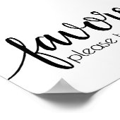 シンプルの恩恵 |ブラックスクリプトウェディングパーティーイベント ポスター (角)