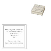 シンプルの戻り値の名前と住所の正方形 ラバースタンプ (押印)