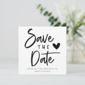 シンプルの手書き式で日付を保存 招待状 (スタンド正面)