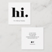 シンプルの挨拶|とはっきりしたタイポグラフィ スクエア名刺 (正面/裏面)