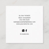 シンプルの挨拶|とはっきりしたタイポグラフィ スクエア名刺 (裏面)