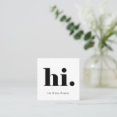 シンプルの挨拶|とはっきりしたタイポグラフィ スクエア名刺 (スタンド正面)