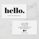 シンプルの挨拶|とはっきりしたタイポグラフィ 名刺 (正面/裏面)