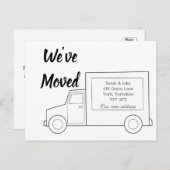 シンプルの新しい住所引っ越し 案内ポストカード (正面/裏面)