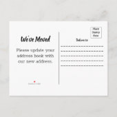 シンプルの新しい住所引っ越し 案内ポストカード (裏面)