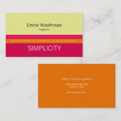 シンプルの春のラズベリーのピンク及びオレンジ 名刺 (正面/裏面)