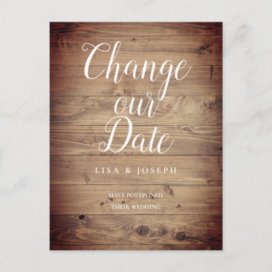 シンプルの木が延期日を変更 案内ポストカード (正面)