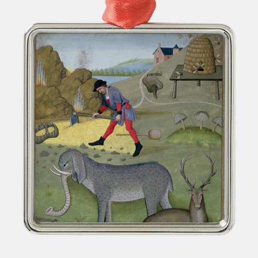 「シンプルの本からのイラストレーション メタルオーナメント (正面)