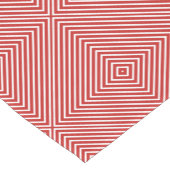 シンプルの正方形とストライプ赤/白 ショートテーブルランナー (コーナー)