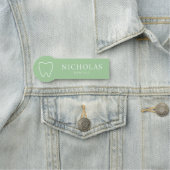 シンプルの歯のセージ緑の歯科医師歯科医院 名札 (インサイチュ)