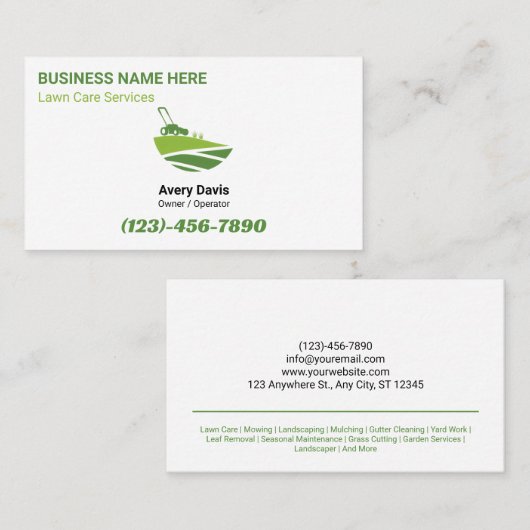 シンプルの気に造園ツリーサービスロゴ 名刺 (正面/裏面)