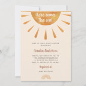 シンプルの水の色こ来この息子の赤ちゃんシャワー 招待状 (正面)