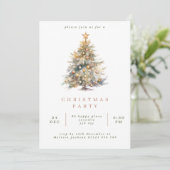 シンプルの水の色クリスマスツリーパーティー 招待状 (スタンド正面)