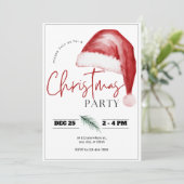 シンプルの水の色クリスマスパーティの招待状 シーズンカード (スタンド正面)