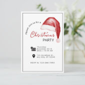シンプルの水の色クリスマスパーティの招待状 招待状 (スタンド正面)
