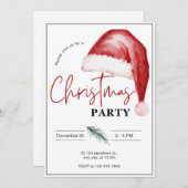 シンプルの水の色クリスマスパーティの招待状 招待状 (正面/裏面)