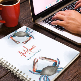 シンプルの水の色航海の海ブルーカニシーサイド ノートブック