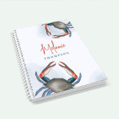 シンプルの水の色航海の海ブルーカニシーサイド ノートブック