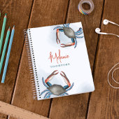 シンプルの水の色航海の海ブルーカニシーサイド ノートブック