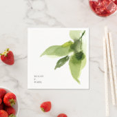 シンプルの水彩カップル名カクテル スタンダードカクテルナプキン (インサイチュ)