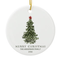 シンプルの水彩クリスマスツリー写真年