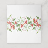 シンプルの水彩ホリーベリーリーフ |休日 プレイスカード (外部開封)