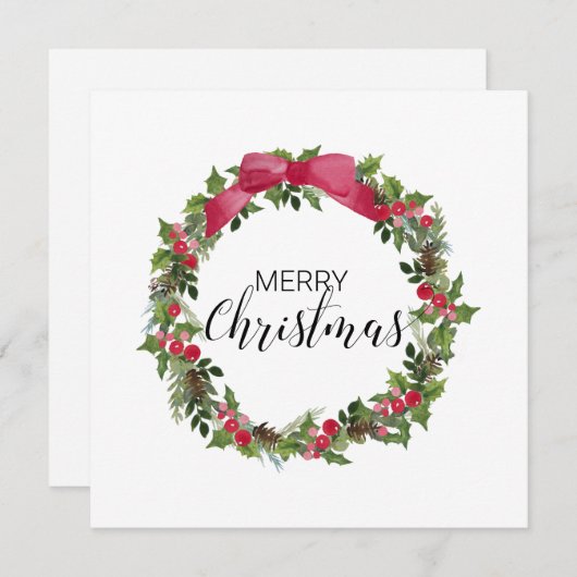 シンプルの水彩写真なし シーズンカード (正面/裏面)