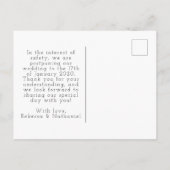 シンプルの水彩日付カレンダーハートの変更 案内ポストカード (裏面)