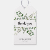 シンプルの水彩緑と台本 ギフトタグ (正面)