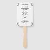 シンプルの水彩緑と台本 | 結婚s ハンドファン (裏面)