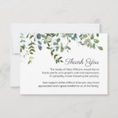 シンプルの水彩緑の葬式 サンキューカード (正面)