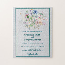 シンプルの水彩花の花束結婚フローラ ジグソーパズル