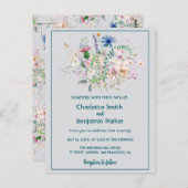 シンプルの水彩花の花束結婚フローラ ポストカード (正面/裏面)