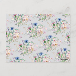 シンプルの水彩花の花束結婚フローラ ポストカード