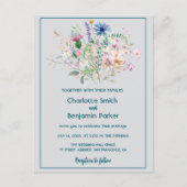 シンプルの水彩花の花束結婚フローラ ポストカード (正面)