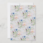 シンプルの水彩花の花束結婚フローラ 招待状 (裏面)