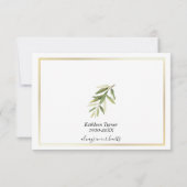 シンプルの水彩葉お祝い サンキューカード (裏面)