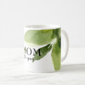 シンプルの水彩葉ママライフギバー コーヒーマグカップ (正面右)