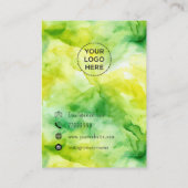 シンプルの水彩追加ロゴのイヤリング表示カード 名刺 (裏面)