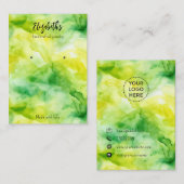 シンプルの水彩追加ロゴのイヤリング表示カード 名刺 (正面/裏面)