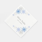 シンプルの水彩雪の結晶の冬の赤ちゃんシャワー スタンダードランチョンナプキン (角)