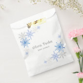 シンプルの水彩雪の結晶の冬の赤ちゃんシャワー フェイバーバッグ (封をした状態)