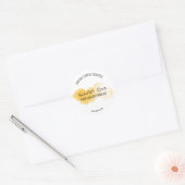 シンプルの水色オレンジと白の製品ラベル ラウンドシール (封筒)