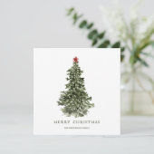 シンプルの水色クリスマスツリーカード カード (スタンド正面)