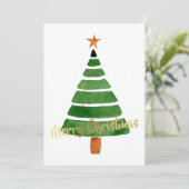 シンプルの水色クリスマスツリー シーズンカード (スタンド正面)