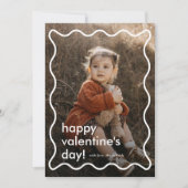 シンプルの波形フォトバレンタインデー シーズンカード (正面)