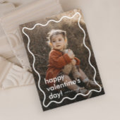 シンプルの波形フォトバレンタインデー シーズンカード