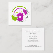 シンプルの清掃メイドサービスロゴ スクエア名刺 (正面/裏面)