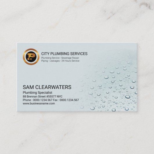 シンプルの澄んな水は配管の建築業者を落とします 名刺 (正面)